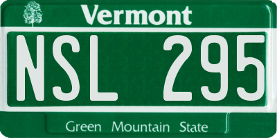 VT license plate NSL295