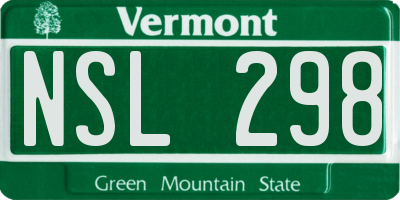 VT license plate NSL298