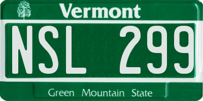 VT license plate NSL299
