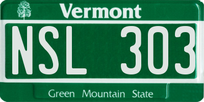 VT license plate NSL303