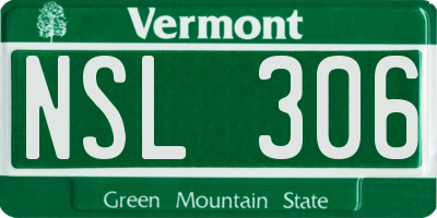VT license plate NSL306