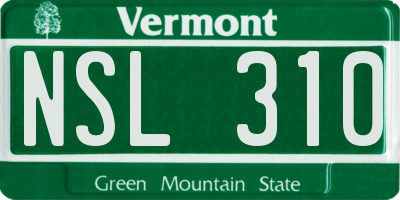 VT license plate NSL310