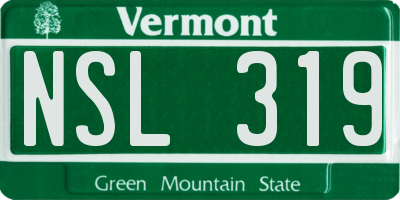 VT license plate NSL319