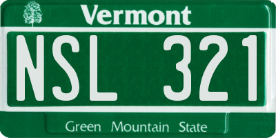 VT license plate NSL321