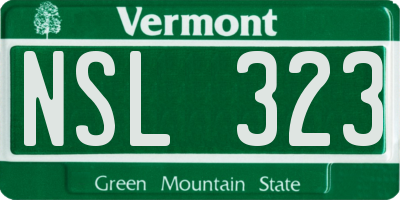 VT license plate NSL323