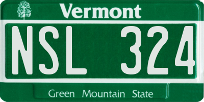 VT license plate NSL324