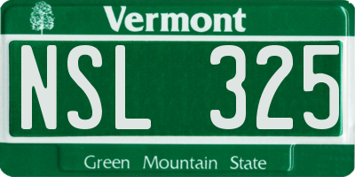 VT license plate NSL325
