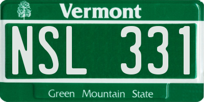 VT license plate NSL331
