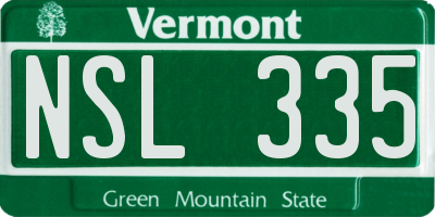 VT license plate NSL335