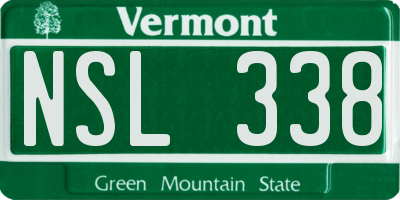 VT license plate NSL338