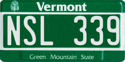 VT license plate NSL339