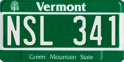 VT license plate NSL341