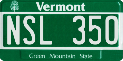 VT license plate NSL350