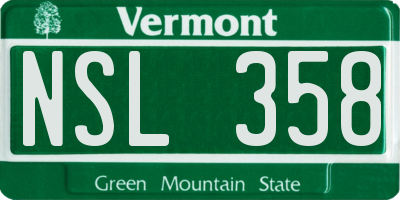 VT license plate NSL358