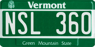 VT license plate NSL360