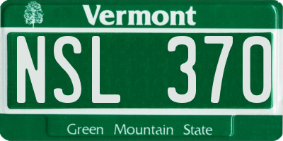 VT license plate NSL370