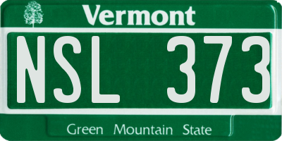 VT license plate NSL373