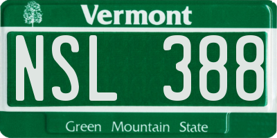 VT license plate NSL388