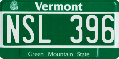 VT license plate NSL396