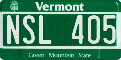 VT license plate NSL405