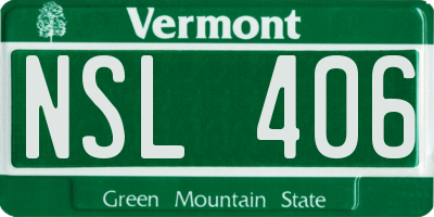VT license plate NSL406