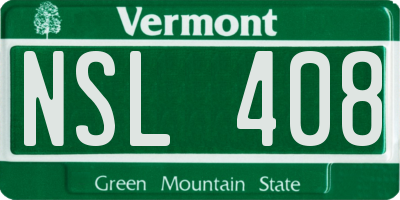 VT license plate NSL408
