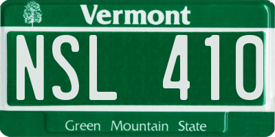 VT license plate NSL410