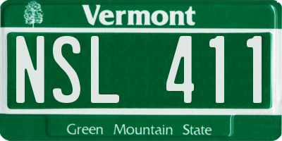 VT license plate NSL411