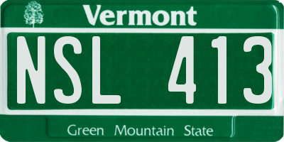 VT license plate NSL413
