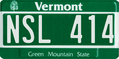 VT license plate NSL414
