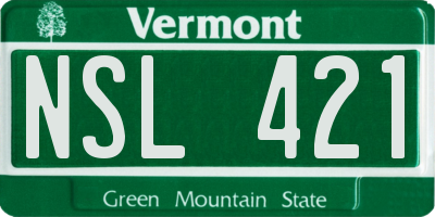 VT license plate NSL421