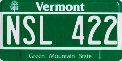 VT license plate NSL422