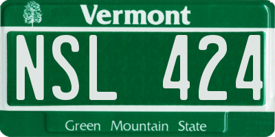 VT license plate NSL424