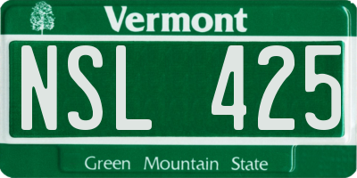 VT license plate NSL425