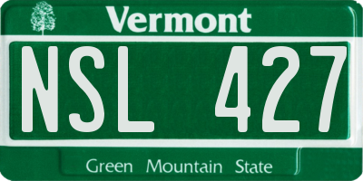 VT license plate NSL427