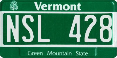VT license plate NSL428