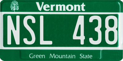 VT license plate NSL438