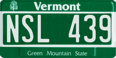 VT license plate NSL439