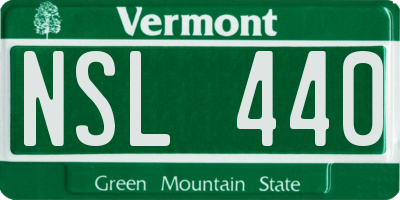 VT license plate NSL440