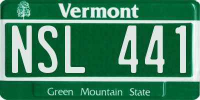 VT license plate NSL441
