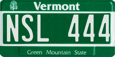 VT license plate NSL444