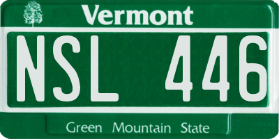 VT license plate NSL446