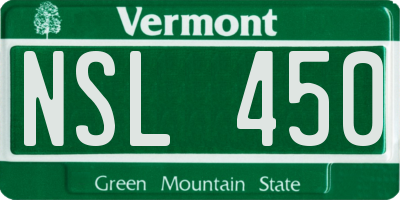 VT license plate NSL450