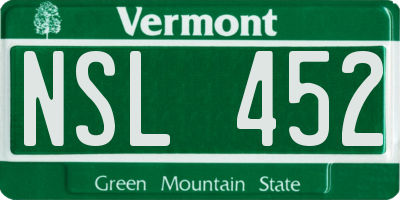 VT license plate NSL452