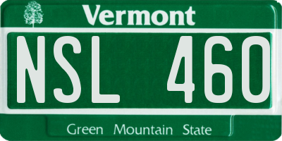 VT license plate NSL460