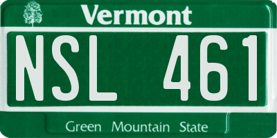 VT license plate NSL461