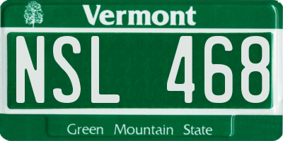 VT license plate NSL468