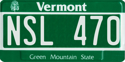 VT license plate NSL470