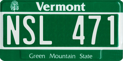 VT license plate NSL471