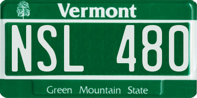 VT license plate NSL480